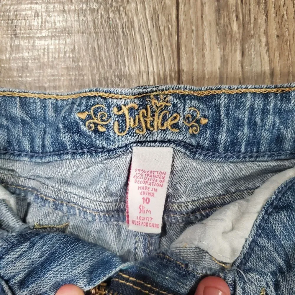 Girls Justice Jean Shorts Size 10 Light Blue Denim Shorts for Girls